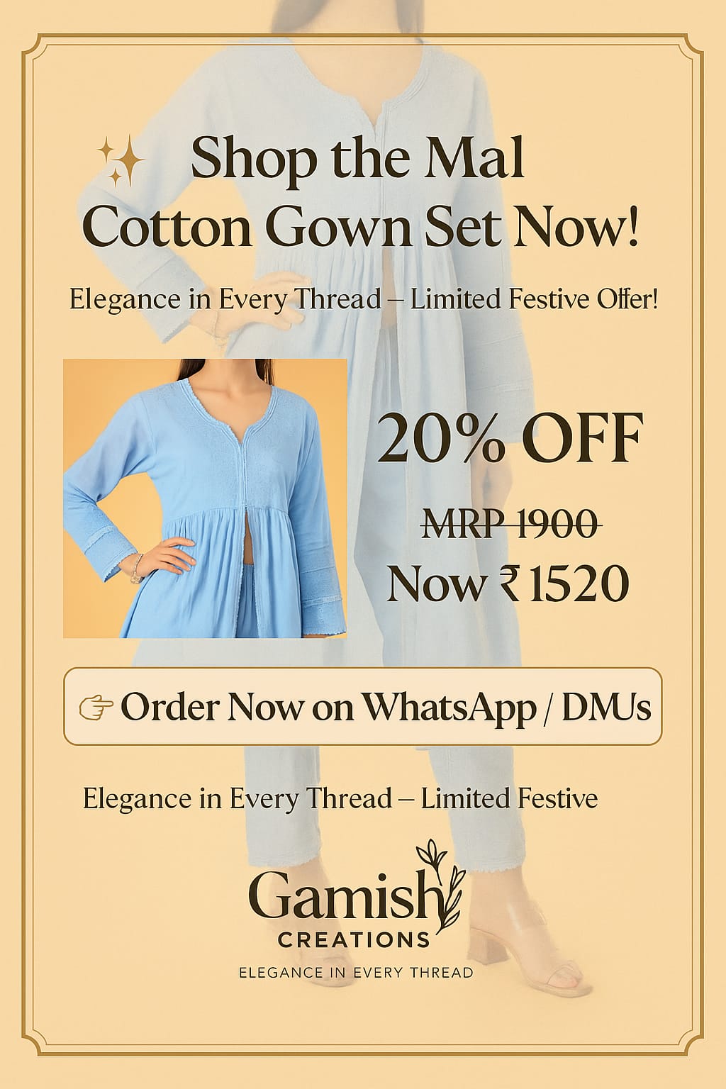 Mal Cotton Gown Set