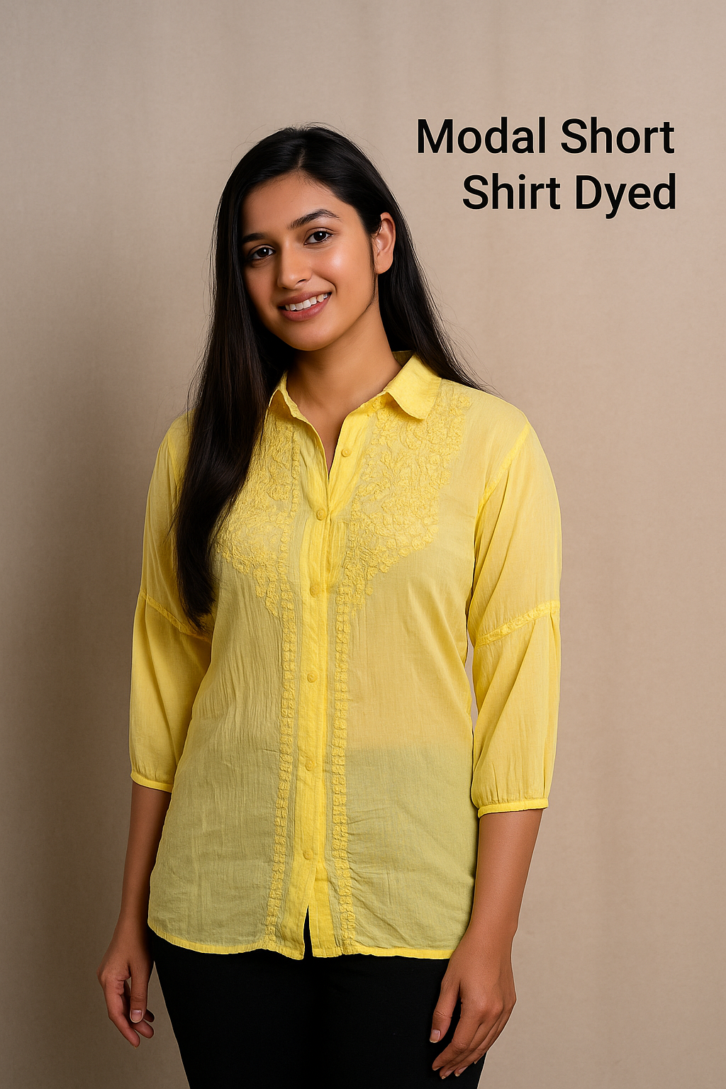 Modal Short Shirt - Dyeable (Pure Navsari Modal)