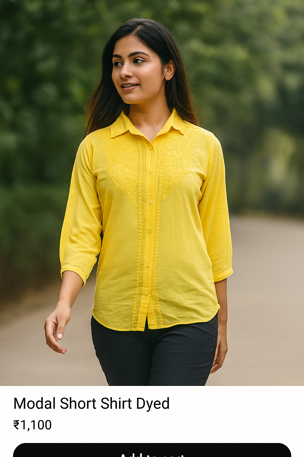 Modal Short Shirt - Dyeable (Pure Navsari Modal)