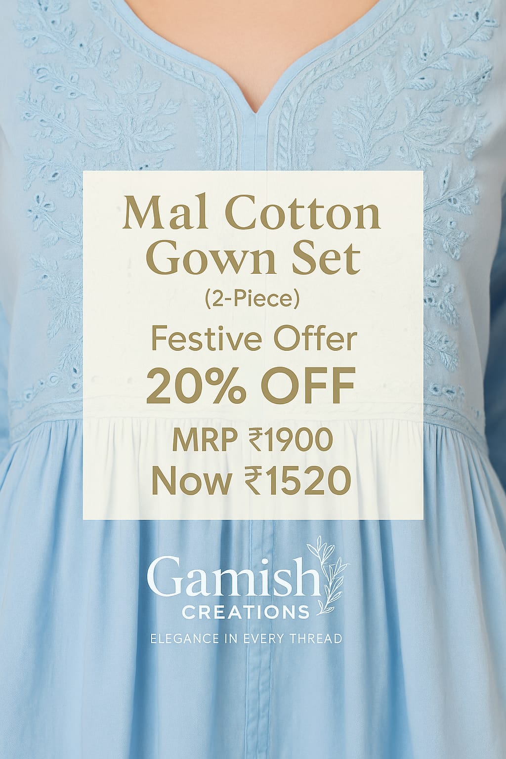 Mal Cotton Gown Set