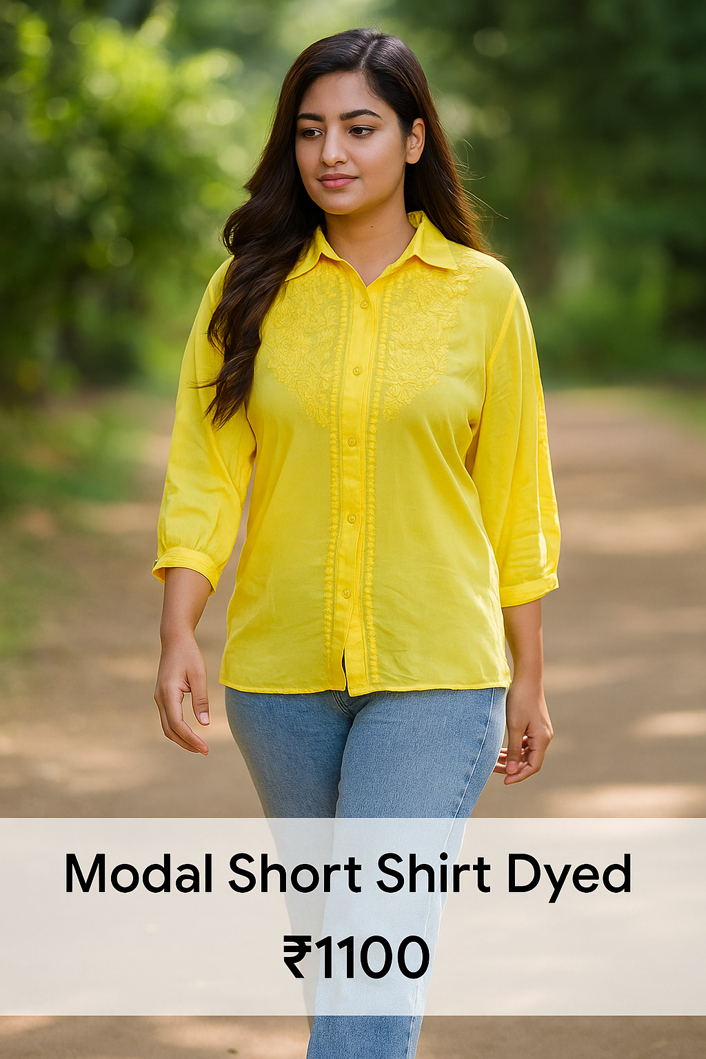 Modal Short Shirt - Dyeable (Pure Navsari Modal)