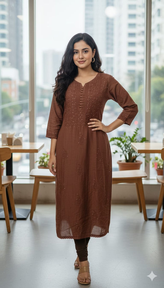 🌺 Exclusive Musline lace dyeable kurti with mukesh  🌺