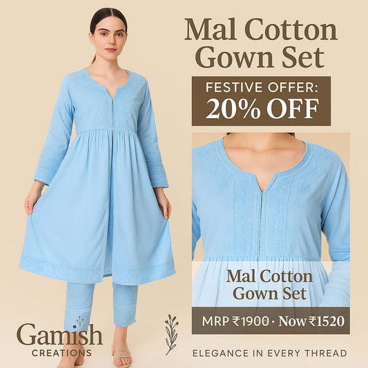 Mal Cotton Gown Set