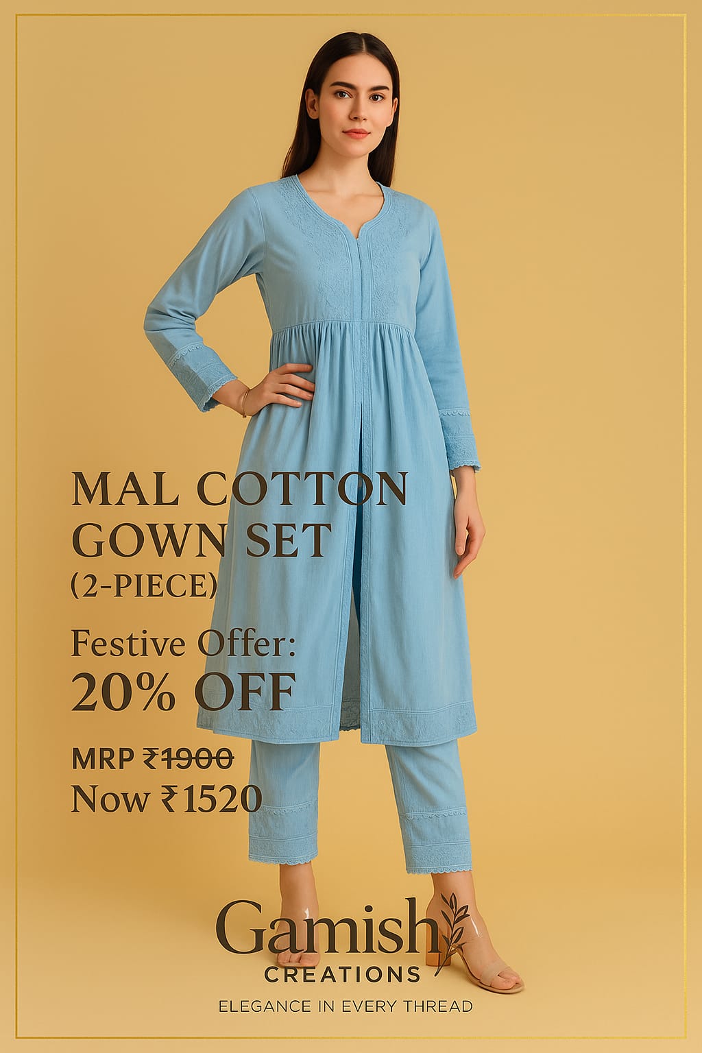 Mal Cotton Gown Set