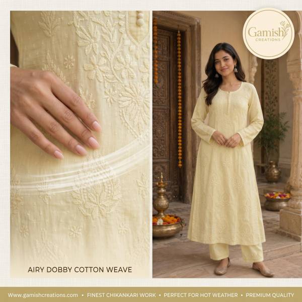 Embroidered Premium quality Doby Cotton long kurti dyed | Lucknowi Chikankari Embroidery|Summer Wear