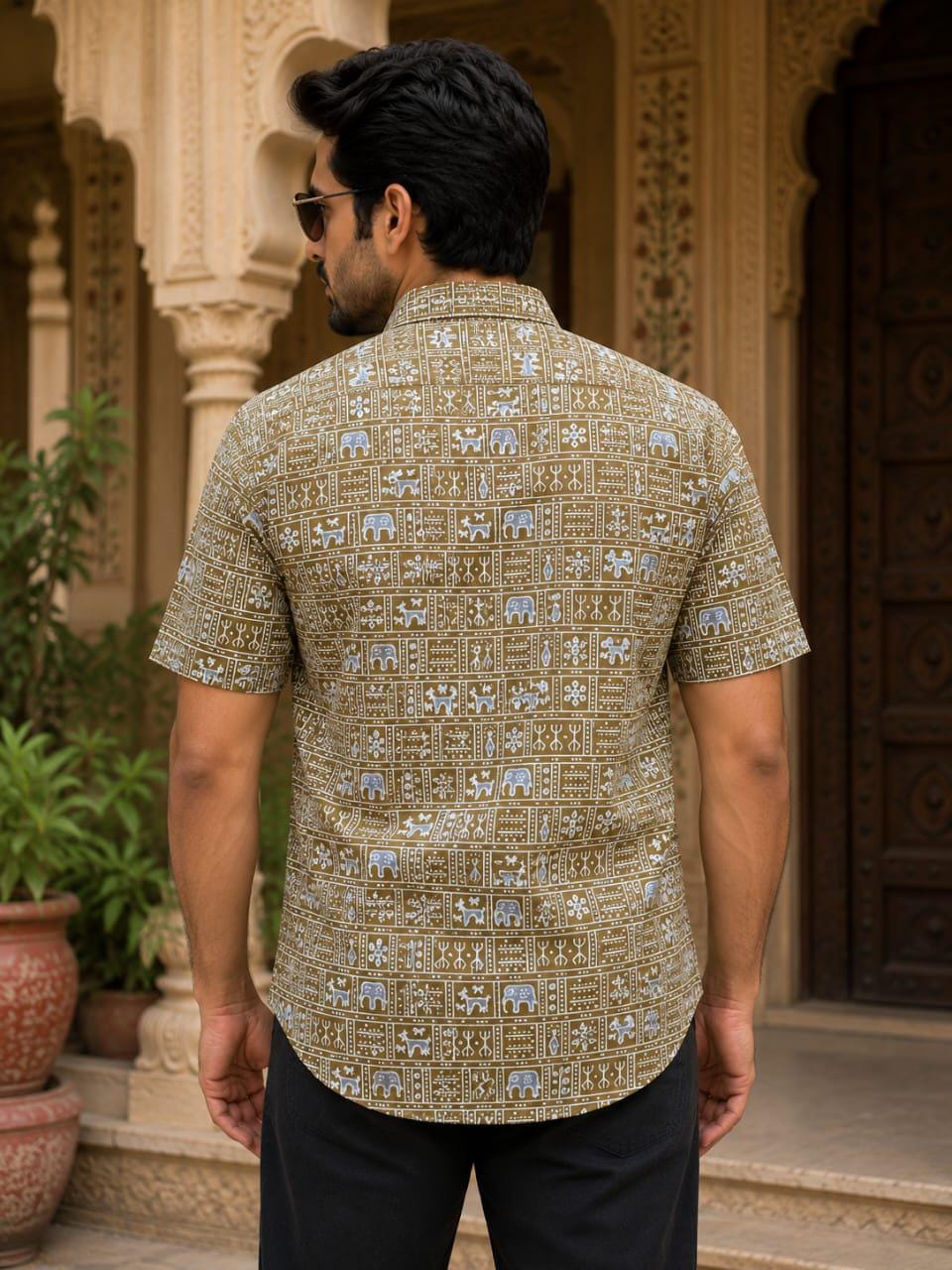 Men's Jaipur Print Cotton Shirt | Ethnic Casual Wear - Image 3